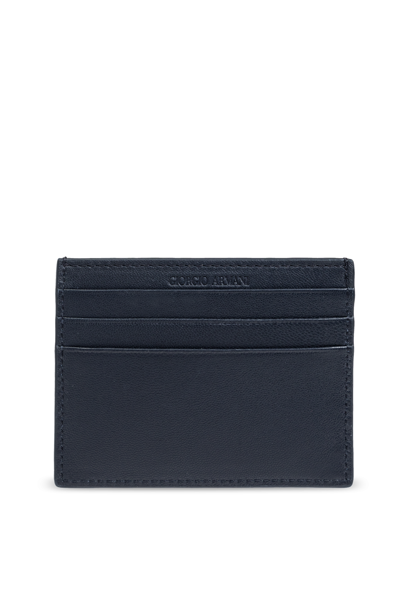 Navy blue Leather card case Giorgio Armani Vitkac France